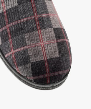 Chaussons homme mules en velours à carreaux vue6 - GEMO 4G HOMME - GEMO