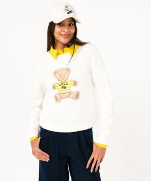 Pull avec motif nounours pour femme - LuluCastagnette vue1 - LULU CASTAGNETT - GEMO