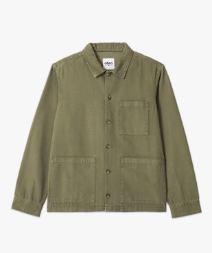 Veste droite en toile de coton à col chemise homme vue4 - GEMO 4G HOMME - GEMO