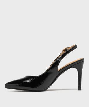 Escarpins sling-back vernis à bout pointu et talon aiguille femme - Valentina Baldano vue3 - VALENTINA BALDA - GEMO