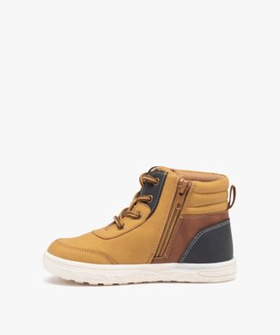 Boots garçon mid-cut à zip avec lacets ronds bicolores vue4 - GEMO (ENFANT) - GEMO