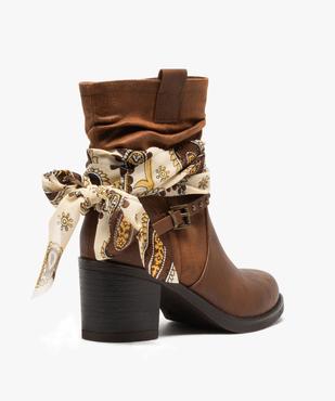 Boots femme à talon avec foulard et brides décoratives vue4 - GEMO(URBAIN) - GEMO