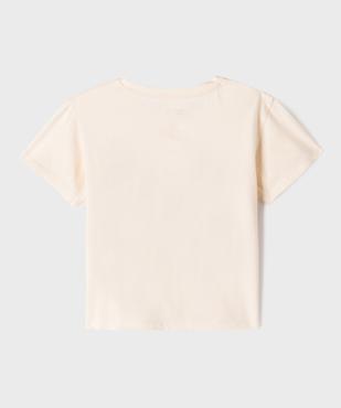 Tee-shirt manches courtes avec motif estival fille vue3 - GEMO 4G FILLE - GEMO