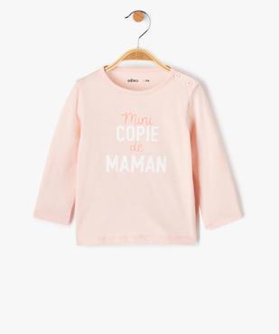 Tee-shirt à manches longues à message bébé fille vue1 - PREMIER PRIX BY GEMO - GEMO