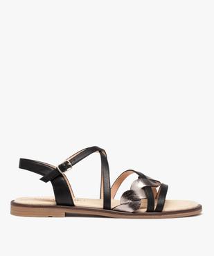 Sandales femme à talon plat et bride torsadée vue1 - GEMO (CASUAL) - GEMO