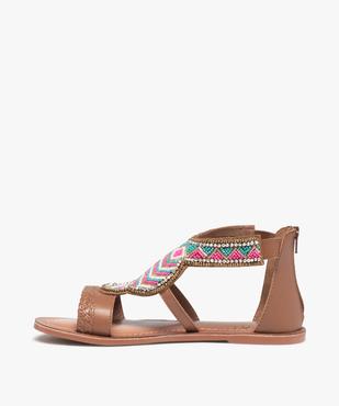 Sandales fille à tige montante brodées de perles vue3 - GEMO (ENFANT) - GEMO