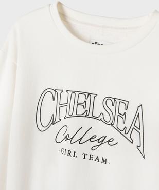 Sweat molletonné avec inscriptions fille vue2 - GEMO 4G FILLE - GEMO