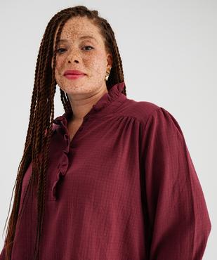 Blouse manches longues avec col victorien à volants femme grande taille vue2 - GEMO (G TAILLE) - GEMO