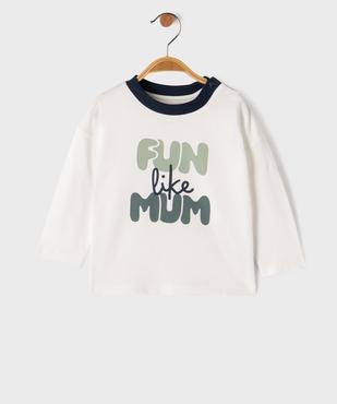 Tee-shirt manches longues en jersey de coton imprimé bébé garçon vue1 - GEMO 4G BEBE - GEMO