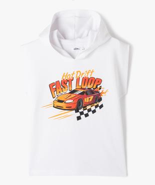 Sweat à capuche sans manches avec motif voiture garçon vue1 - GEMO (ENFANT) - GEMO