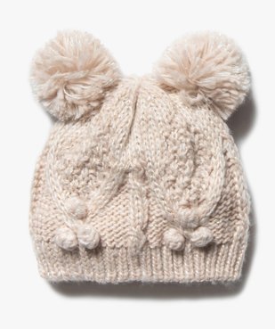 Bonnet fille à pompons et maille pailletée vue1 - GEMO (ENFANT) - GEMO