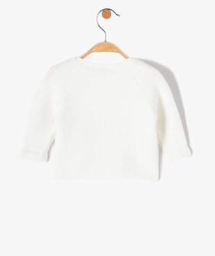 Gilet brassière bébé uni en maille fantaisie vue3 - GEMO(BB COUCHE) - GEMO