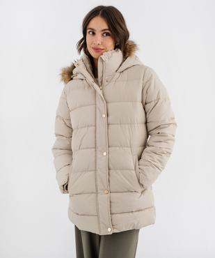 Doudoune mi-longue à capuche femme vue1 - GEMO 4G FEMME - GEMO