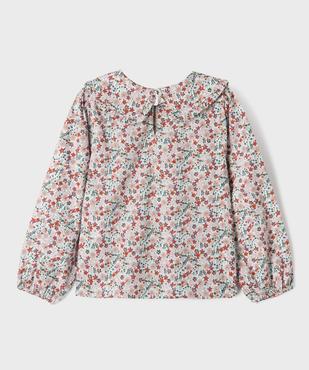 Chemise à motifs fleuris avec grand col Claudine fille vue4 - GEMO (ENFANT) - GEMO