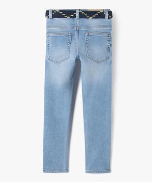 Jean slim stretch à taille ajustable avec ceinture tressée garçon - LuluCastagnette vue4 - LULUCASTAGNETTE - GEMO