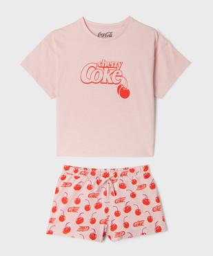 Pyjashort à motifs Cherry Coke fille - Coca Cola vue1 - COCA COLA - GEMO