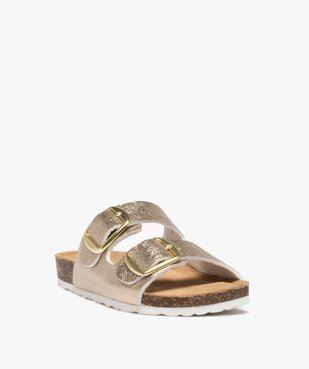 Mules femme à double bride à boucles unies vue2 - GEMO (CASUAL) - GEMO