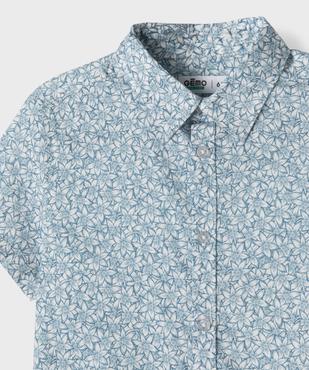 Chemise manches courtes en coton fleurie garçon vue2 - GEMO 4G GARCON - GEMO