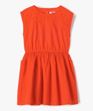Robe fille en voile de coton et broderie anglaise vue1 - GEMO (ENFANT) - GEMO