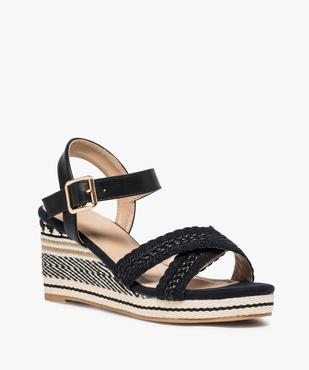 Sandales femme à talon compensé et brides tressées vue2 - GEMO(URBAIN) - GEMO