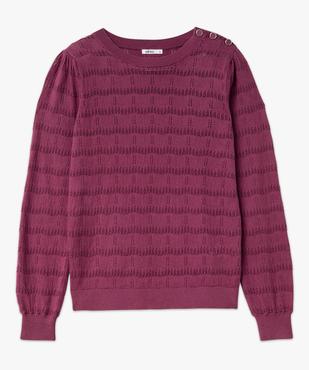 Pull fin en maille ajourée femme vue4 - GEMO 4G FEMME - GEMO