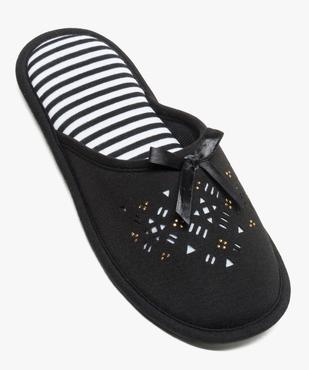 Chaussons mules avec détails féminins vue5 - GEMO(HOMWR FEM) - GEMO