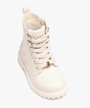 Boots fille unies à lacets irisés et col chaussette - Lulu Castagnette vue5 - LULU CASTAGNETT - GEMO