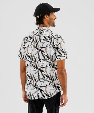 Chemise à manches courtes imprimée avec col cubain homme vue3 - GEMO (HOMME) - GEMO