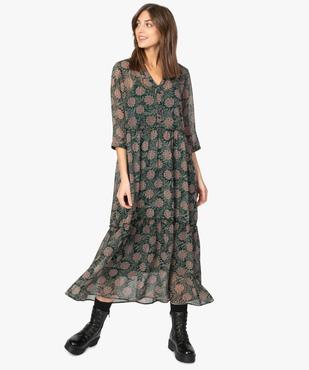 Robe femme à imprimé fleuri longueur cheville vue1 - GEMO(FEMME PAP) - GEMO