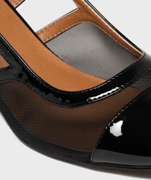 Escarpins slingback vernis à talon large et bout carré femme - Follow Me vue6 - FOLLOW ME - GEMO