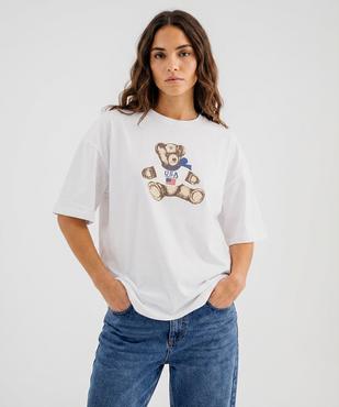 Tee-shirt à manches courtes en jersey de coton imprimé mixte  - LuluCastagnette et Alizée vue5 - LULU CASTAGNETTE G4G D - GEMO