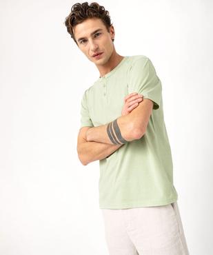 Tee-shirt manches courtes col tunisien homme vue1 - GEMO 4G HOMME - GEMO