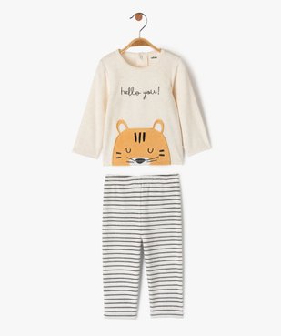 Pyjama 2 pièces en velours imprimé bébé vue1 - GEMO(BB COUCHE) - GEMO