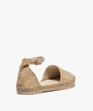 Sandales femme style espadrilles ouvertes sur les côtés Dessus en fibres végétales et lurex vue4 - GEMO (CASUAL) - GEMO
