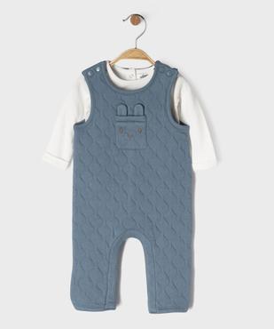 Ensemble 2 pièces bébé garçon salopette et body manches longues vue1 - GEMO 4G BEBE - GEMO
