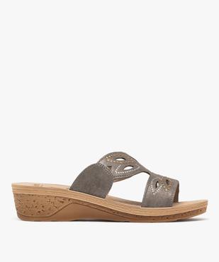 Mules confort à talon compensé et strass femme vue1 - G'FLEX - GEMO