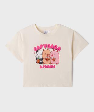 Tee-shirt manches courtes en jersey de coton imprimé fille - Capybara Friends vue1 - CAPYFUN - GEMO