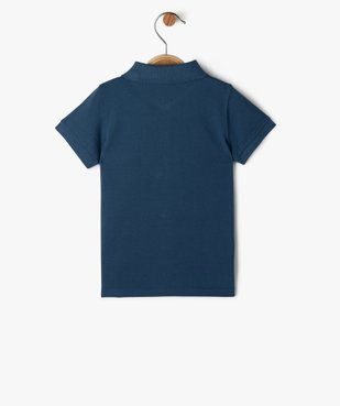 Polo manches courtes en maille piquée bébé garçon vue3 - GEMO 4G BEBE - GEMO
