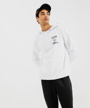Sweat à capuche avec intérieur molletonné et motif poitrine homme vue1 - GEMO (HOMME) - GEMO