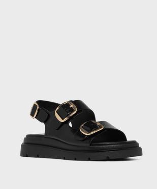 Sandales plateformes à 3 boucles femme - 5 Miles vue2 - 5 MILES - GEMO