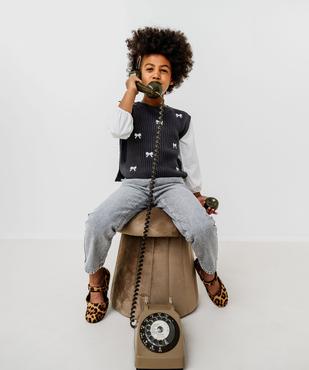 Pull 2 en 1 avec manches chemise fille vue3 - GEMO (ENFANT) - GEMO