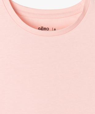 Tee-shirt manches courtes et col rond fille vue2 - GEMO 4G FILLE - GEMO