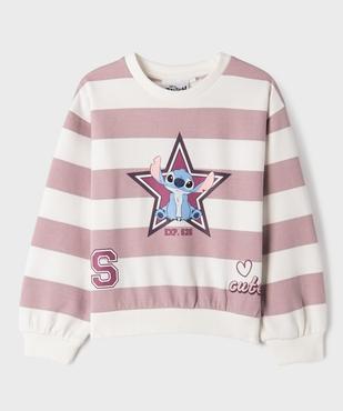 Sweat rayé avec motif Stitch fille - Disney vue1 - LILO & STITCH - GEMO