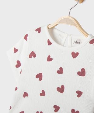 Tee-shirt manches courtes en maille texturée bébé fille vue2 - GEMO 4G BEBE - GEMO