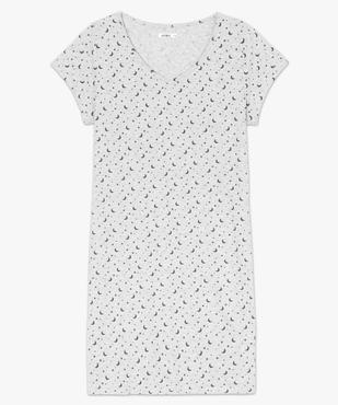 Chemise de nuit imprimée à manches courtes femme vue4 - GEMO 4G FEMME - GEMO