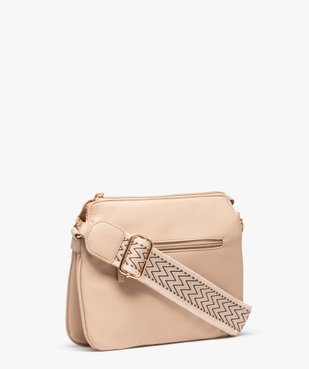 Sac besace plat à large bandoulière tissée inspiration bohème vue2 - GEMO (ACCESS) - GEMO