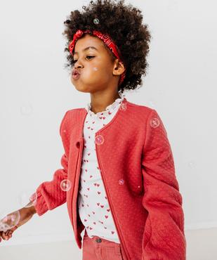Sweat zippé en maille fantaisie fille vue2 - GEMO (ENFANT) - GEMO