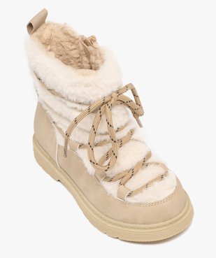 Bottines fille fourrées style montagne au dessus duveteux vue6 - LOVELY WINGS GEMO FOR GOOD - GEMO