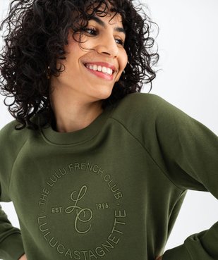 Sweat molletonné avec inscription brodée - LuluCastagnette vue3 - LULUCASTAGNETTE - GEMO