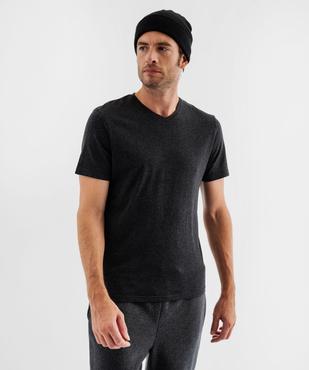 Tee-shirt manches courtes à col V homme vue1 - GEMO 4G HOMME - GEMO